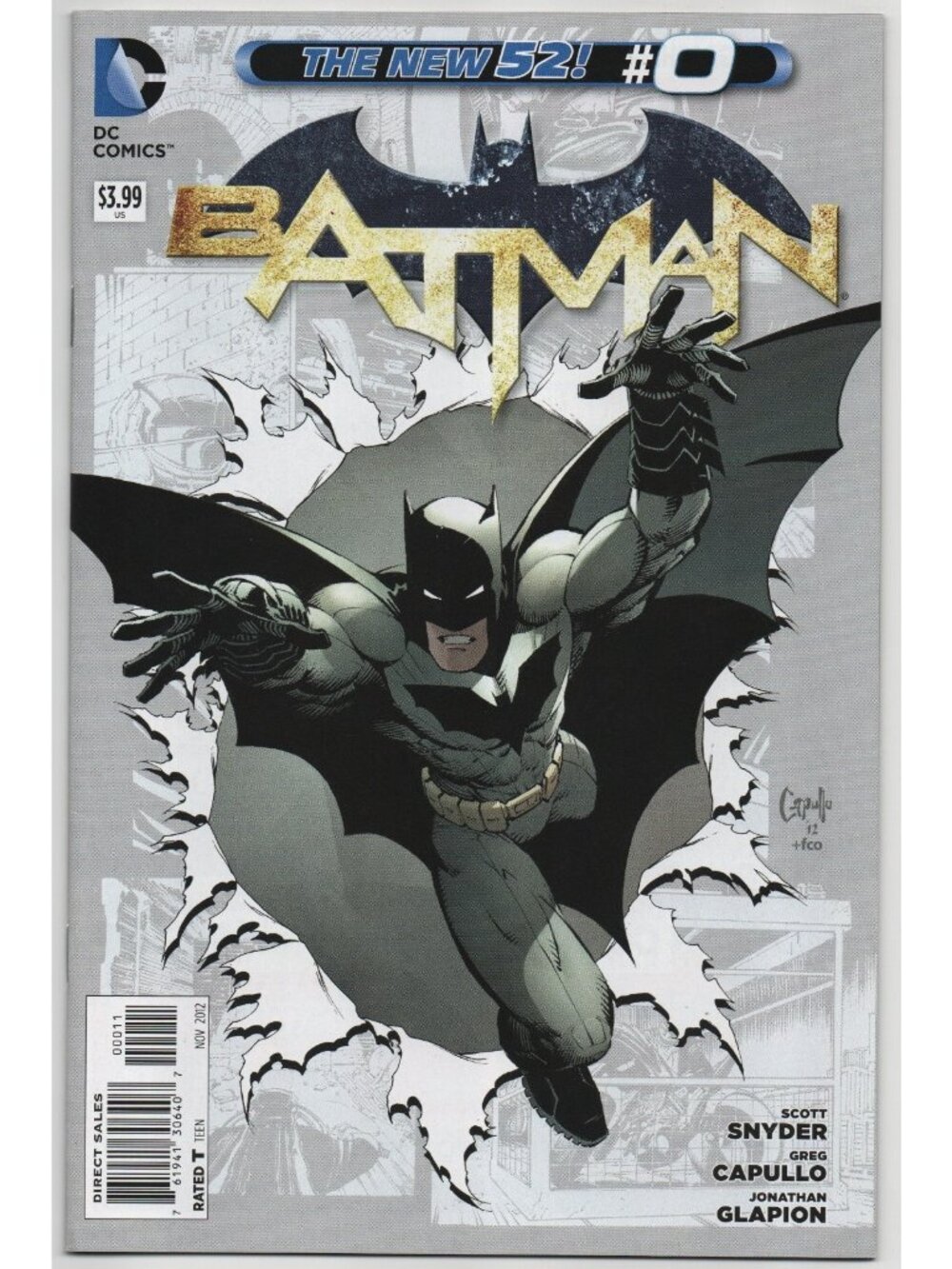 Batman 0 DC Comics 2012 VF 8.0 New 52 1st Red Hood Gang Snyder Capullo